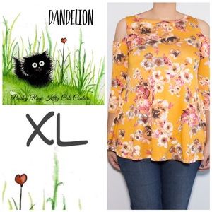 BNWT Cold Shoulder Swing Top with 3/4 sleeves